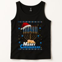 Merry Chrismukkah Ugly Xmas Funny Hanukkah Christmas Tank Top
