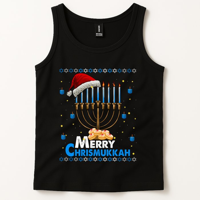 Merry Chrismukkah Ugly Xmas Funny Hanukkah Christmas Tank Top