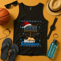 Merry Chrismukkah Ugly Xmas Funny Hanukkah Christmas Tank Top