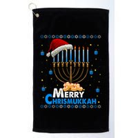 Merry Chrismukkah Ugly Xmas Funny Hanukkah Christmas Golf Towel