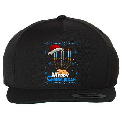 Merry Chrismukkah Ugly Xmas Funny Hanukkah Christmas Wool Snapback Cap