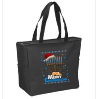 Merry Chrismukkah Ugly Xmas Funny Hanukkah Christmas Zip Tote Bag