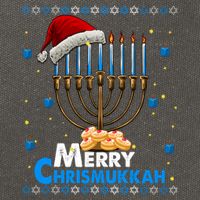 Merry Chrismukkah Ugly Xmas Funny Hanukkah Christmas Cotton Canvas Backpack