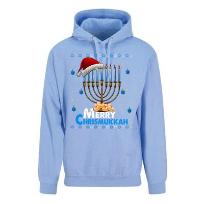 Merry Chrismukkah Ugly Xmas Funny Hanukkah Christmas Unisex Surf Hoodie