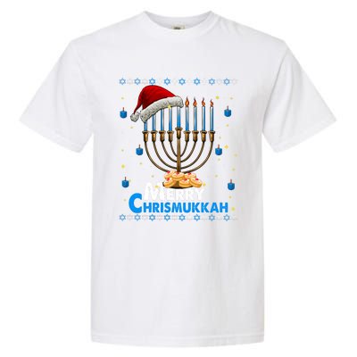 Merry Chrismukkah Ugly Xmas Funny Hanukkah Christmas Garment-Dyed Heavyweight T-Shirt