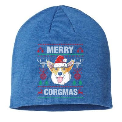 Merry Corgmas Ugly Christmas Sweater Corgi Dog Xmas Cool Gift Sustainable Beanie