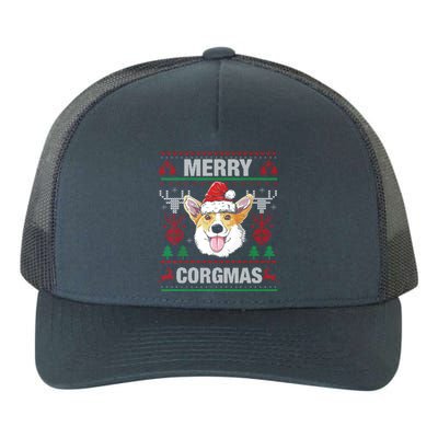 Merry Corgmas Ugly Christmas Sweater Corgi Dog Xmas Cool Gift Yupoong Adult 5-Panel Trucker Hat