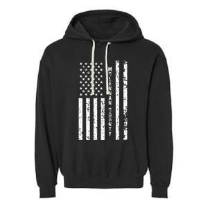 Mclennan County United States Distressed Us Flag Garment-Dyed Fleece Hoodie