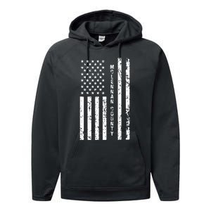 Mclennan County United States Distressed Us Flag Performance Fleece Hoodie