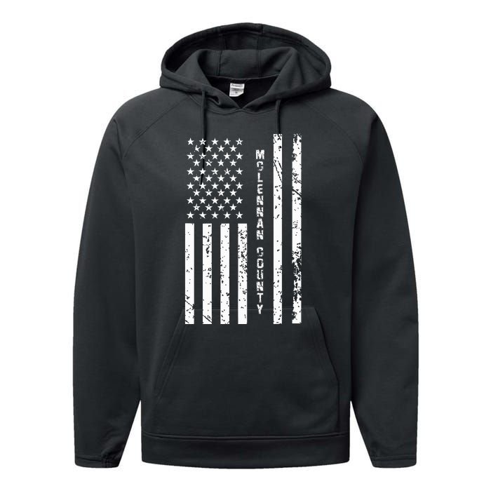 Mclennan County United States Distressed Us Flag Performance Fleece Hoodie