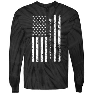 Mclennan County United States Distressed Us Flag Tie-Dye Long Sleeve Shirt