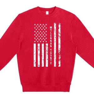 Mclennan County United States Distressed Us Flag Premium Crewneck Sweatshirt