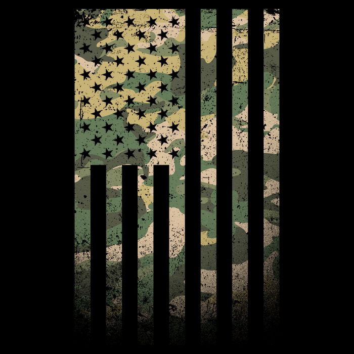 Military Camouflage USA American Flag Sustainable Knit Beanie