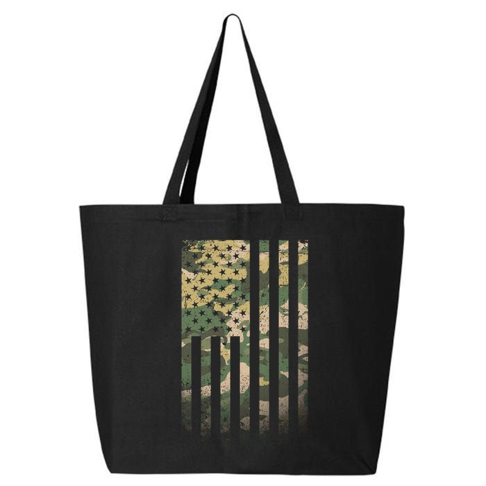 Military Camouflage USA American Flag 25L Jumbo Tote