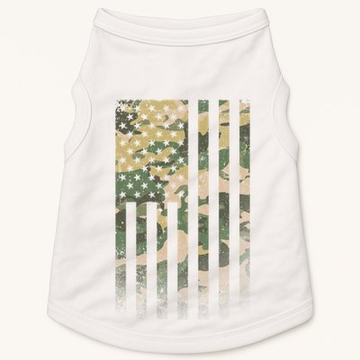 Military Camouflage USA American Flag Doggie Tank
