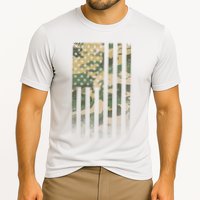 Military Camouflage USA American Flag Cooling Performance Crew T-Shirt
