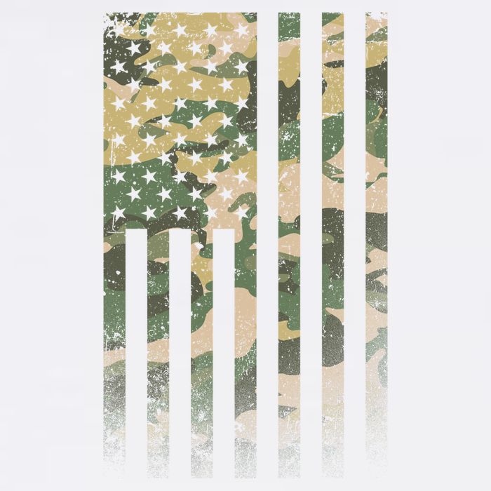 Military Camouflage USA American Flag T-Shirt