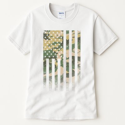 Military Camouflage USA American Flag Tall T-Shirt