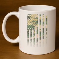 Military Camouflage USA American Flag 11oz C Handle Ceramic Mug