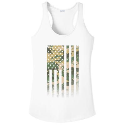 Military Camouflage USA American Flag Ladies PosiCharge Competitor Racerback Tank