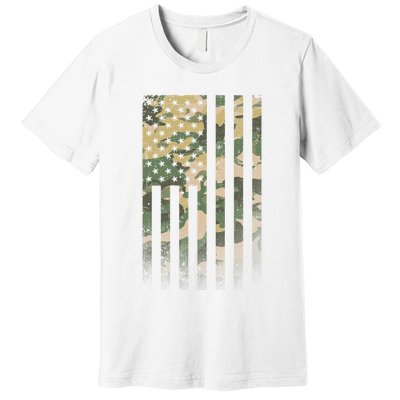 Military Camouflage USA American Flag Premium T-Shirt