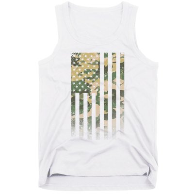 Military Camouflage USA American Flag Tank Top