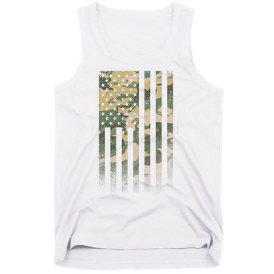 Military Camouflage USA American Flag Tank Top