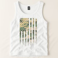 Military Camouflage USA American Flag Tank Top