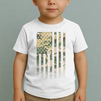 Military Camouflage USA American Flag Toddler T-Shirt