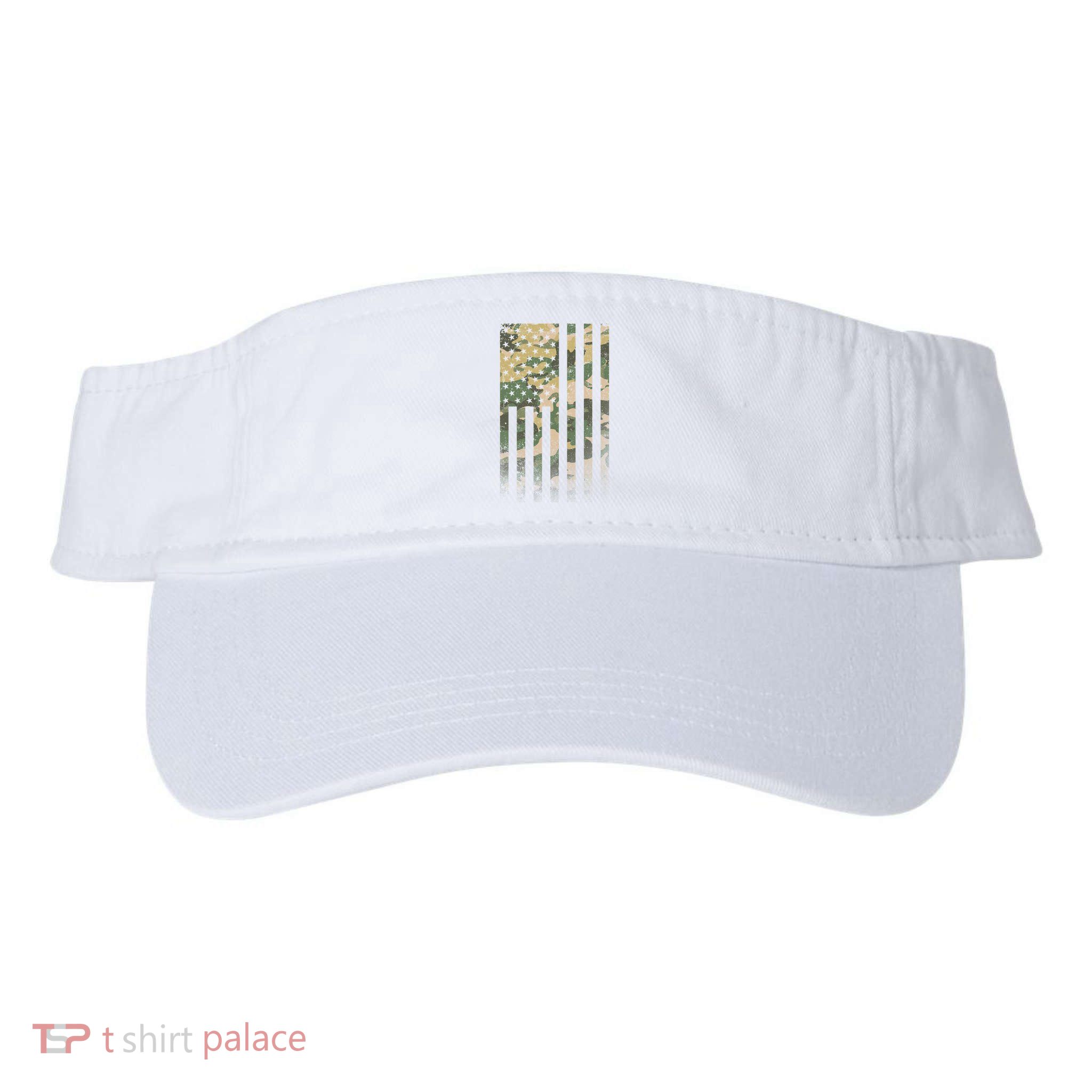 Military Camouflage USA American Flag Visor