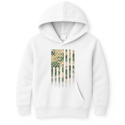 Military Camouflage USA American Flag Kids Hoodie