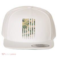Military Camouflage USA American Flag Wool Snapback Cap