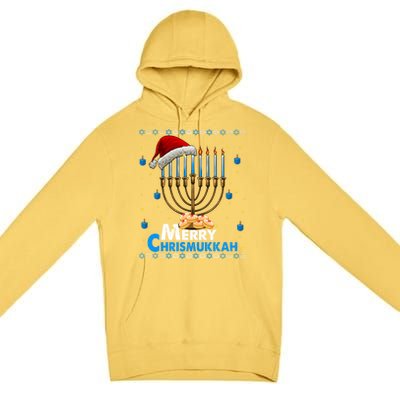 Merry Chrismukkah Ugly Xmas Funny Hanukkah Christmas Gift Premium Pullover Hoodie