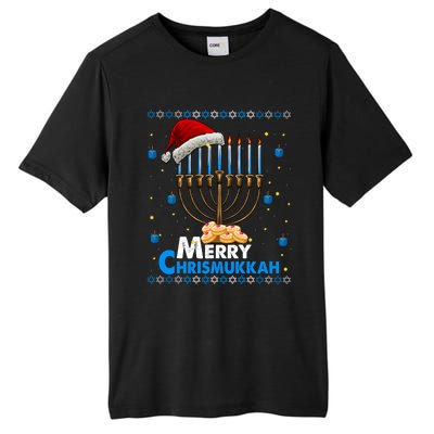 Merry Chrismukkah Ugly Xmas Funny Hanukkah Christmas Gift Tall Fusion ChromaSoft Performance T-Shirt