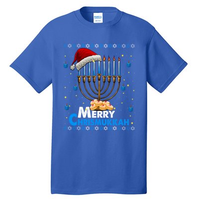 Merry Chrismukkah Ugly Xmas Funny Hanukkah Christmas Gift Tall T-Shirt