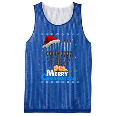 Merry Chrismukkah Ugly Xmas Funny Hanukkah Christmas Gift Mesh Reversible Basketball Jersey Tank