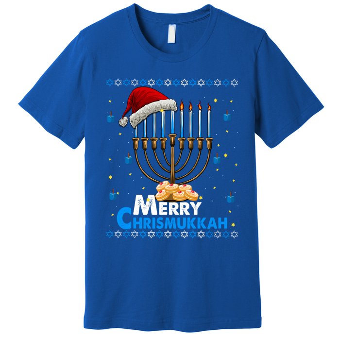 Merry Chrismukkah Ugly Xmas Funny Hanukkah Christmas Gift Premium T-Shirt