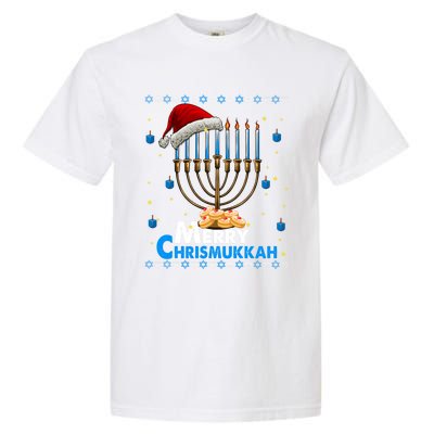 Merry Chrismukkah Ugly Xmas Funny Hanukkah Christmas Gift Garment-Dyed Heavyweight T-Shirt