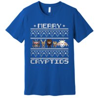 Merry Cryptids Ugly Christmas Bigfoot Moth Wendigo Gift Premium T-Shirt