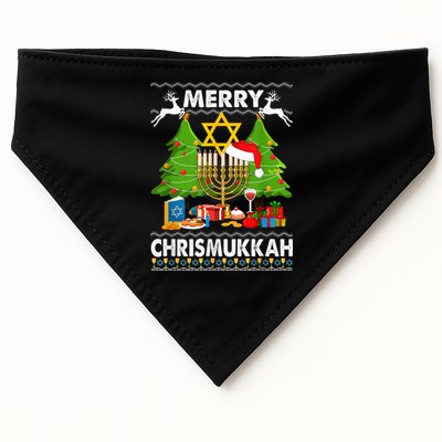 Merry Christmukkah Ugly Jewish Xmas Christmas Hanukkah USA-Made Doggie Bandana