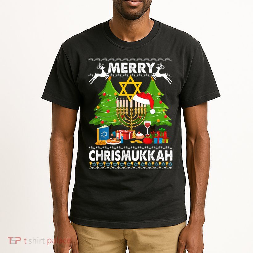 Merry Christmukkah Ugly Jewish Xmas Christmas Hanukkah Tall T-Shirt