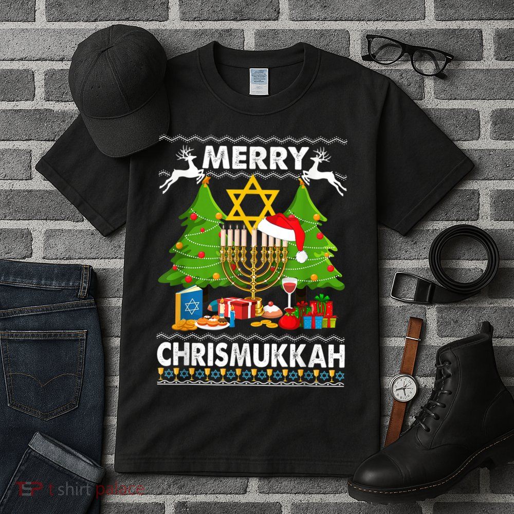 Merry Christmukkah Ugly Jewish Xmas Christmas Hanukkah Tall T-Shirt