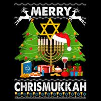 Merry Christmukkah Ugly Jewish Xmas Christmas Hanukkah Drawstring Bag