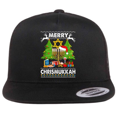 Merry Christmukkah Ugly Jewish Xmas Christmas Hanukkah Flatbill Hat