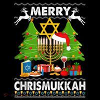 Merry Christmukkah Ugly Jewish Xmas Christmas Hanukkah 16 in Basic Backpack