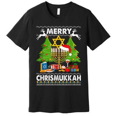 Merry Christmukkah Ugly Jewish Xmas Christmas Hanukkah Premium T-Shirt
