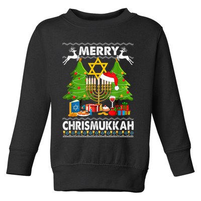 Merry Christmukkah Ugly Jewish Xmas Christmas Hanukkah Toddler Sweatshirt