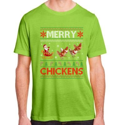 Merry Chickens Ugly Santa Riding Chicken Christmas Great Gift Adult ChromaSoft Performance T-Shirt