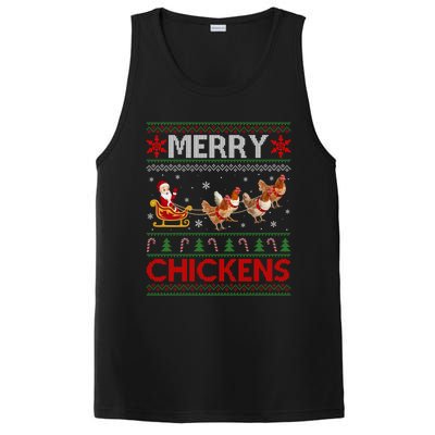 Merry Chickens Ugly Santa Riding Chicken Christmas Great Gift PosiCharge Competitor Tank