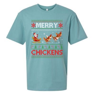 Merry Chickens Ugly Santa Riding Chicken Christmas Great Gift Sueded Cloud Jersey T-Shirt